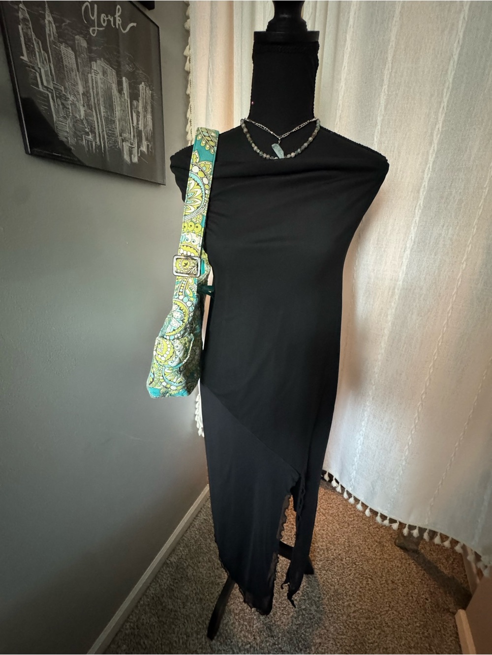 Urban Outfitters Black Strapless Asymmetric Dress